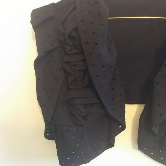 Valentino Black Ruffle Knit Shrug - Picture 5 of 14